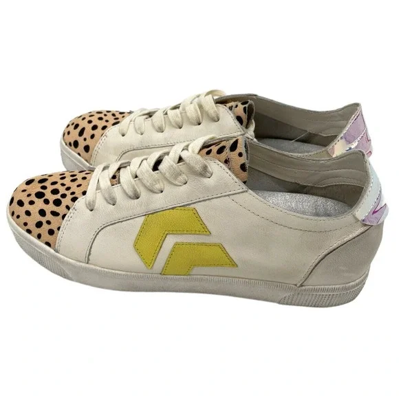 Dolce Vita Zaga Calf Hair Leopard Printed Iridescent Sneakers $127 US Size US 9 - Picture 2 of 11